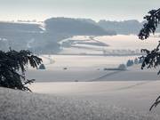 View from the mountain station over the Swabian Alb