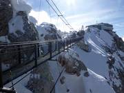 You can look 400 meters down from the suspension bridge at Dachstein!
