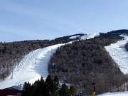 View of the difficult slopes in the Killington ski area