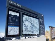 Large information boards with detailed and overall views