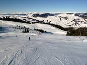View of the ski resort of Alpe di Siusi (Seiser Alm)