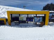 Current information at the mountain station of the Stoosbahn