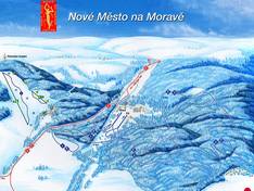 Trail map Harusák – Nové Město na Moravě