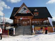 Restaurant at the base station directly on the slope