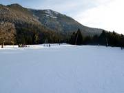 Groomed slope in Farchant