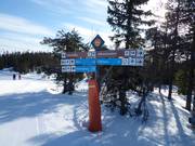Slope signage in the Kläppen ski area