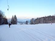 The wide ski slope at the Solla ski lift