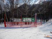 Slope signage in the Furano ski resort