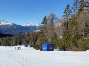Snowmaking with lances in Cortina d'Ampezzo