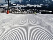 Groomed slope in Fischen im Allgäu