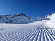 Very good slope grooming at the Stubai Glacier
