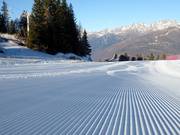 Perfectly groomed slope in Aprica