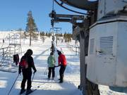 Assistance when getting on the drag lift