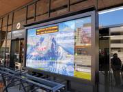 Current information at the valley station of the Stoosbahn