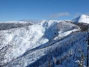 View of the runs in the Taynton Bowl