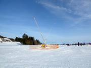 Snowmaking with snow lances in Eschach at the Schwärzenlifte