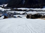 Difficult slope Kistlerhang towards Sexten