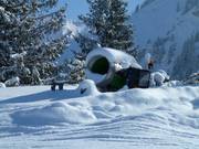 Snow cannon – not in operation thanks to Frau Holle