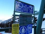 Information at the lift entrance