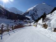 End of the valley run in Vent