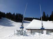 Snowmaking with lances at Notschrei