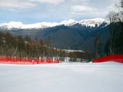From the Kaskad slope, you can see the Rosa Plateau.