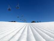 Perfectly groomed slope in the Norefjell ski resort