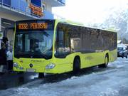 Ski bus at the valley station of the Karwendel Bergbahn