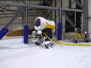 Snow cannon in the indoor ski hall