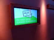 Clear signage in the entrance area of the ski hall