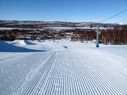 Perfect slope preparation in the ski resort of Hemavan