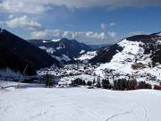 View of the accommodations in Wolkenstein