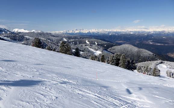 Skiing near Castello di Fiemme