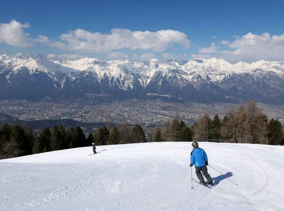 View of Innsbruck from the Olympiaabfahrt slope