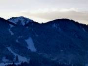 Evening view of the ski area from the village