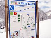 Info board at the base station of the Mollard tow lift