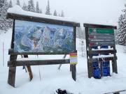 Trail map and signage at Red Mountain Resort