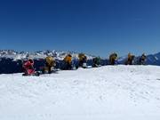 The snow cannons are waiting for their next use.