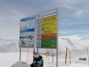 Slope sign-posting in the Livigno ski resort