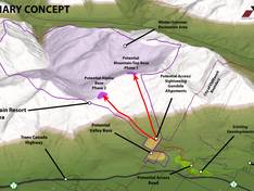 Trail map Bridal Veil Mountain Resort (planned)