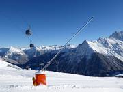 Snowmaking with snow lances in the Gargellen ski area