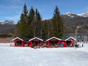 Barbecue huts at the edge of the slopes