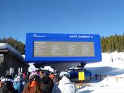 Digital information at the chairlift entry