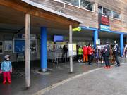 Ski bus stop at the valley station of Kreuzjochbahn