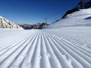 Perfectly groomed slope at Parsenn