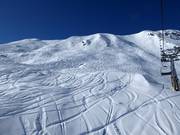 Powder slopes at the Parlets chairlift