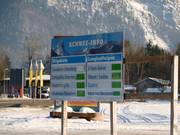 Information board in Ruhpolding about the open slopes and cross-country trails