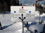 Slope sign-posting on the Zahmer Kaiser