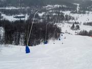 Snow production with snow guns at Raudalen