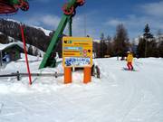 Slope sign-posting in the ski resort
